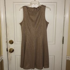 Gold/Tan Mini High Neck Dress